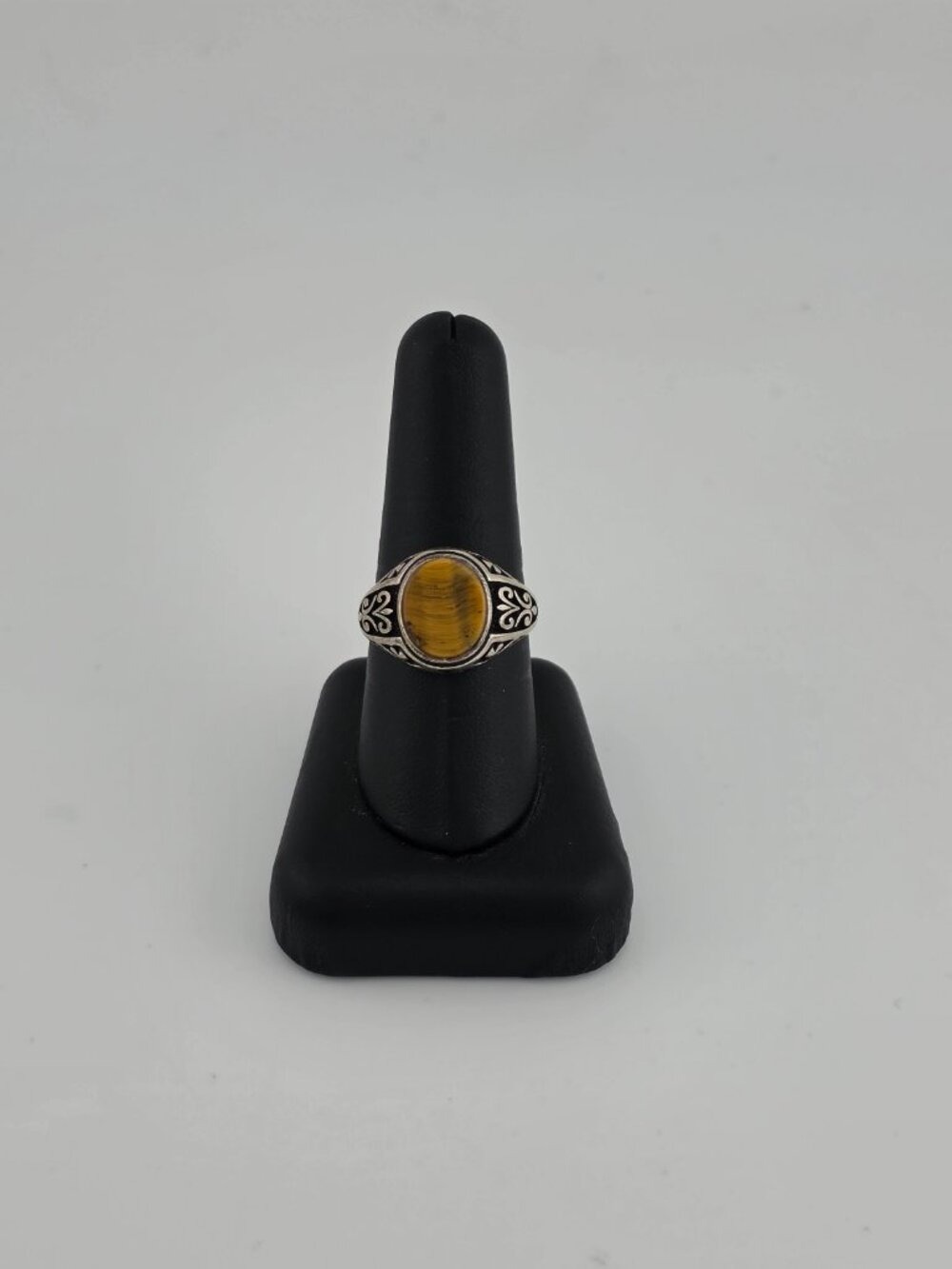 Sterling Silver 925 Tiger Eye Gemstone Statement Ring - Picture 5 of 8